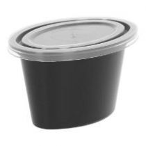 PP serving cup + lid 60cc BLACK