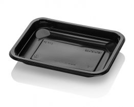 PP tray 187x137x25 black 350ml