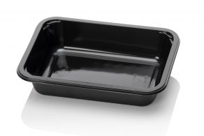 CPET tray 1C black 680cc