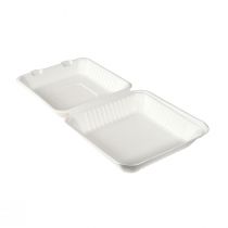 Bagasse Mealbox 236x231x81 1200cc White