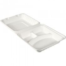 Bagasse MealBox 236x231x81 350/120/120cc White