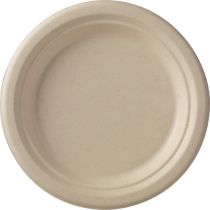 Dinner plate Bagasse 18cm unbleached