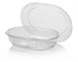 PET Ellips Cup 250cc Trp + Lid Trp