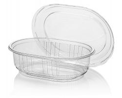 PET Ellips Cup 300cc Trp + Lid Trp