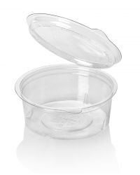 PET jar with hinged lid TRP 250cc Olipack