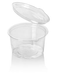 PET jar with hinged lid TRP 400cc Olipack