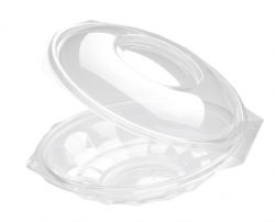 RPET salad bowl + hinged lid 250cc TRP