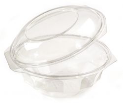 RPET salad bowl + hinged lid 500cc TRP