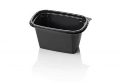 DomePack 190x125 1000cc RPET BLACK + lid TRP