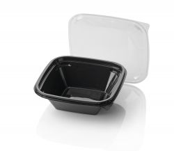 Dome Pack 190x190 800cc RPET BLACK + lid TRP