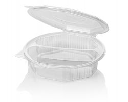 PP Rippbox Meals 2-compartment TRP with fixed lid