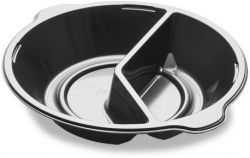 PP 2-compartment Tray Taway 22cm black