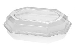 Catering cap octagonal 35cm crystal clear