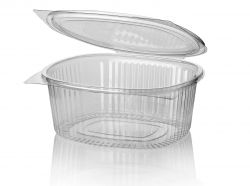 Oval box / lid 1500cc RPET Crystal Clear
