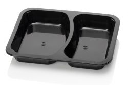 PP menutray 2-comp M20/33 black