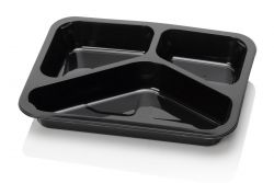 PP menutray 3-comp M30/33 black