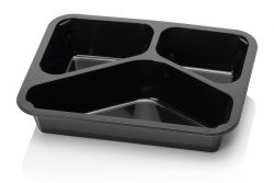 PP menutray 3-comp M30/45 black