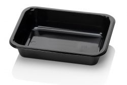 CPET tray 1C 187x137x40mm BLACK