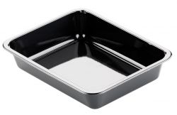 CPET tray 1C 226x176x43mm BLACK