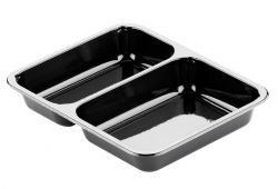 CPET tray 2C 226x176x35mm BLACK
