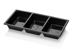 RPET Tapas-tray 3-comp black