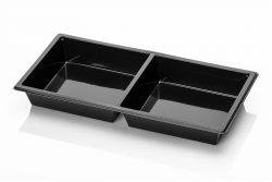 RPET Tapas-tray 2-comp black