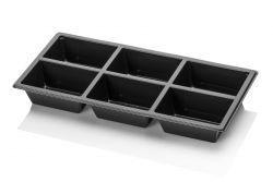 RPET Tapas-tray 6-comp black