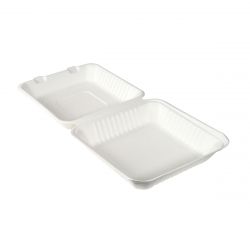 Bagasse Mealbox 236x231x81 1200cc White