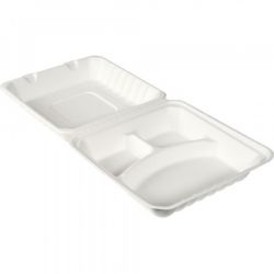 Bagasse MealBox 236x231x81 350/120/120cc White