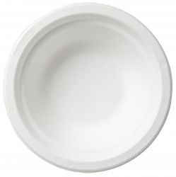 Soup plate Bagasse 18cm 450cc bleached