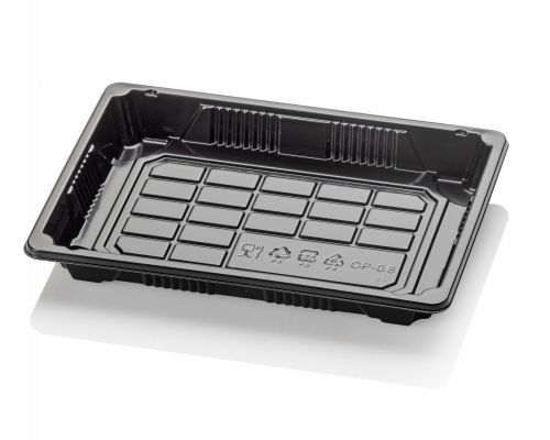 Sushi Faltbox 11, kraft in schwarz/weiß, 325x325x53mm + Deckel mit Fe,  102,34 €